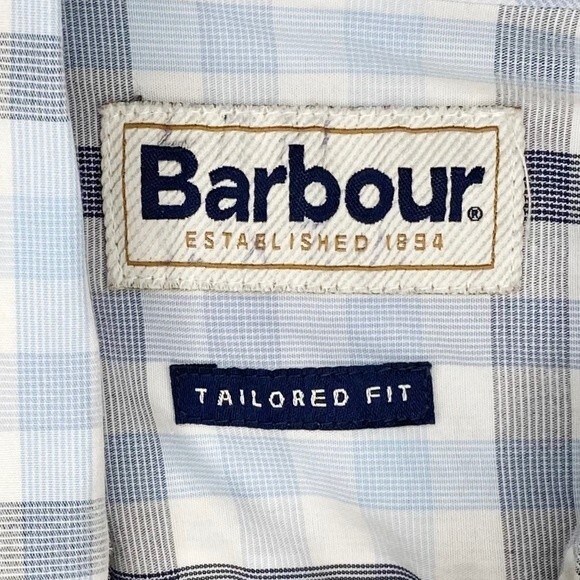 Barbour Men’s Tailored Fit Plaid Button Down Shirt Size Medium - Picture 4 of 9